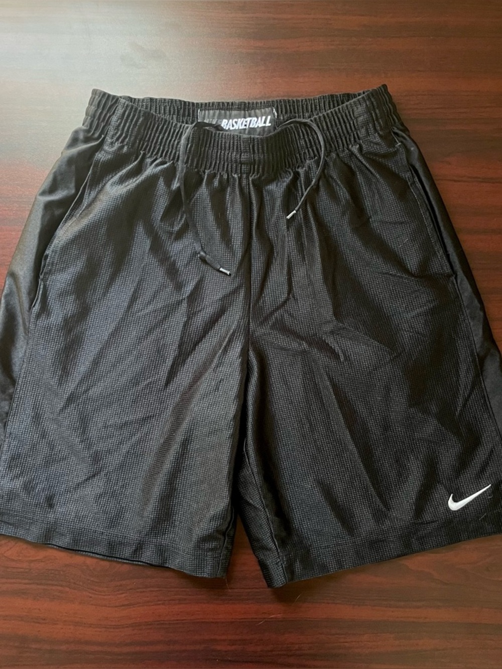 Vintage Nike Basketball Shorts Black Shiny Dazzle Mens Medium